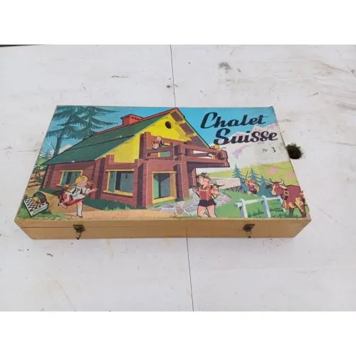Jeu de Construction Ancien Bois Jeujura Chalet Suisse