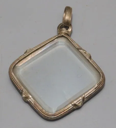 -JOLI ANCIEN PENDENTIF PORTE PHOTOS ARGENT Poinçon Sanglier mal frappé BIJOU  D