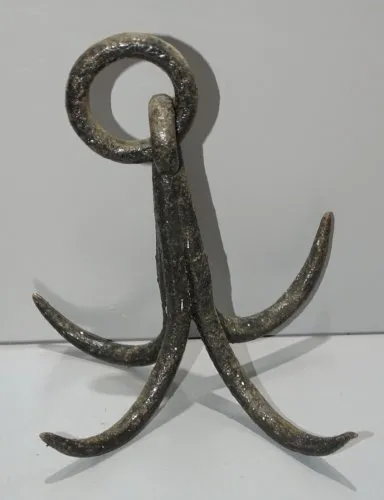 -JOLI CROCHET DE PUIT GRAPPIN REMONTE SEAU FER FORGE XIXe ART POPULAIRE Déco D