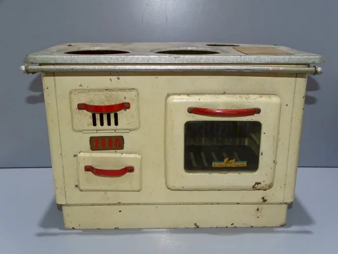 -JOUET ANCIENNE CUISINERE TOLE PEINTE BIJOU LUXE JOUET TMF JUS de GRENIER  D