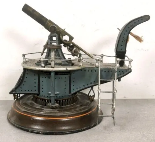 JOUET antique CANON ARTILLERIE Cotiere Plateforme Rotative MARKLIN 19e 1850 D13