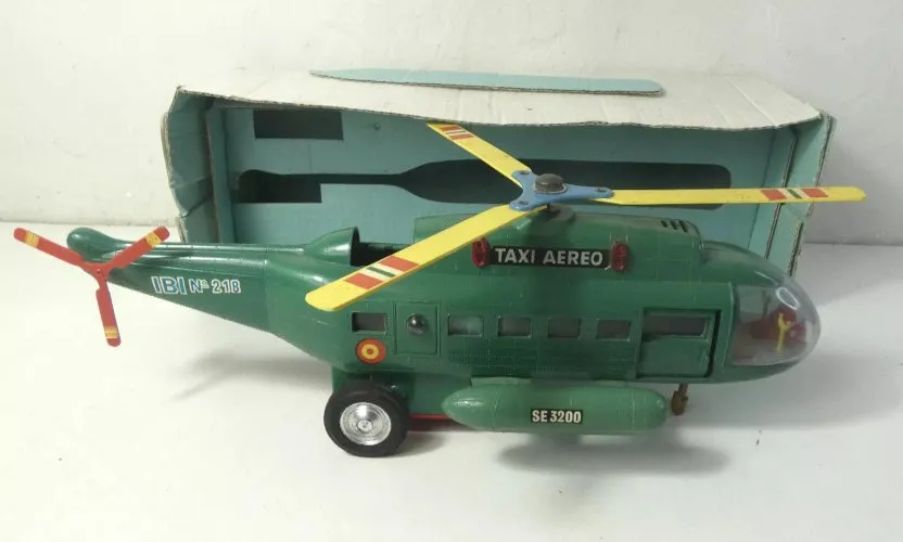 Jouet Hélicoptère Sanchis Espagne Taxi Aero Frelon à restaurer incomplet
