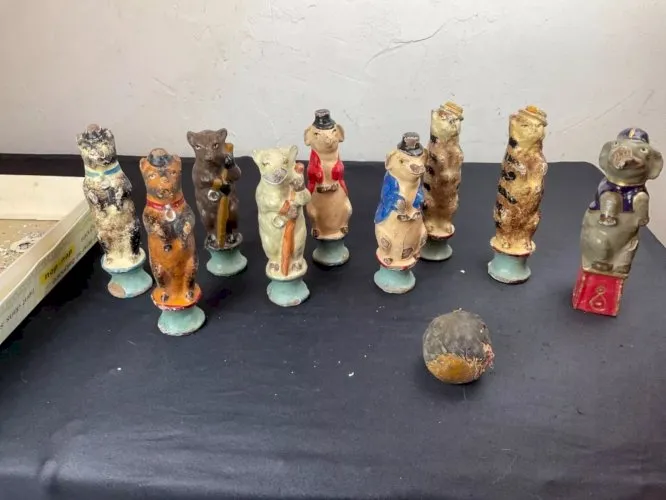 Jouet & Jeu bowling de Salon , cirque , XIX ème Siècle Antique French Toy 19th