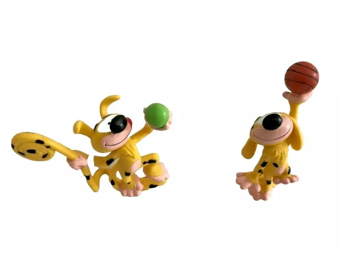 Lot 2 figurines flexibles MARSUPILAMI Disney Applause vintage basket ball