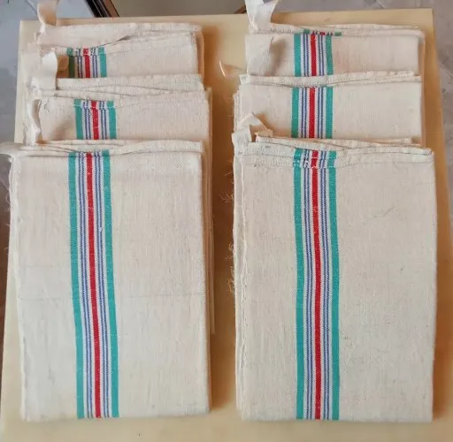 Lot 6 essuie mains torchons Métis vintage/Linge Ancien Cuisine /Old Hand Towel
