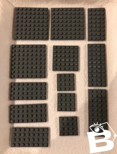 Lot de 13 plaques de Lego gris anthracite