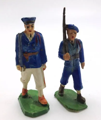 lot de 2 figurines anciennes JIM soldats