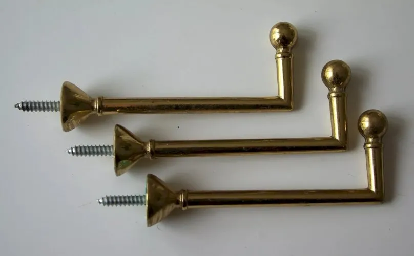 lot de 3 crochets pour embrasses de rideau en laiton à visser longueur 11 cm