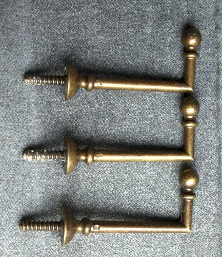 lot de 3 crochets pour embrasses de rideau en laiton à visser longueur 8,2 cm