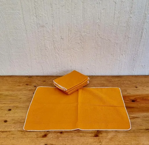 Lot de 6 serviettes de table orange vintage