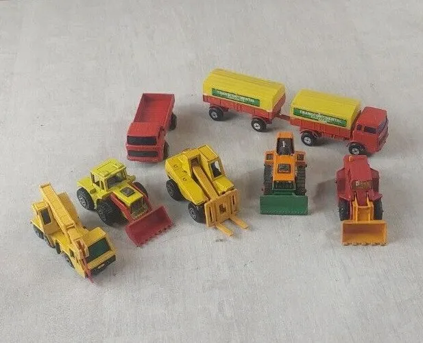 Lot de 7 camions / engins, Matchbox, vintage