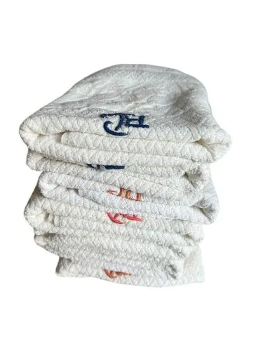 Lot de 8 ANCIENNES SERVIETTES de TOILETTE EPONGE avec MONOGRAMME 1900