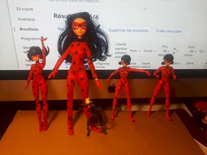 lot Miraculous Lady bug et and chat noir black cat playmates bandai
