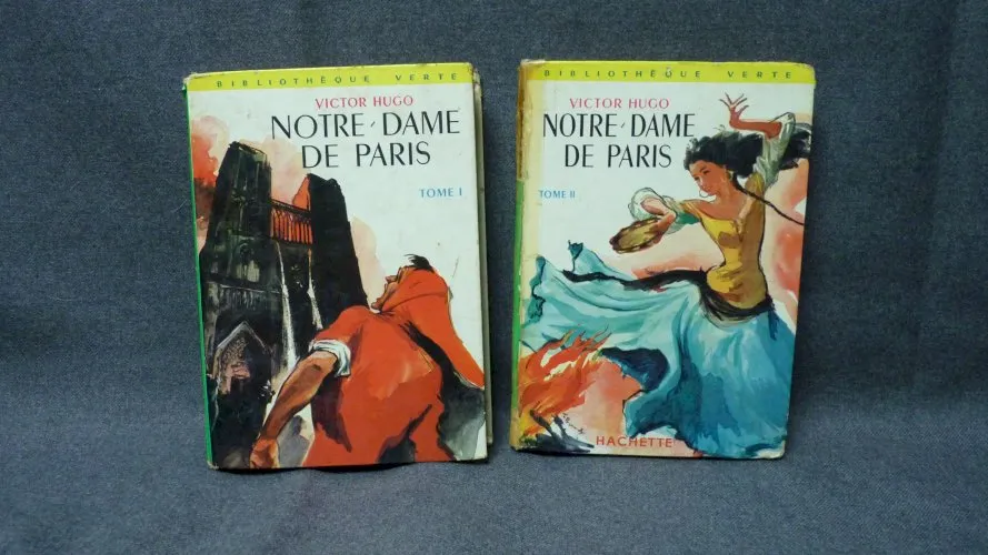 Lot : Notre dame de Paris Tom et Tome 2. Victor Hugo - Bibliothèque verte - Vintage Bon état
