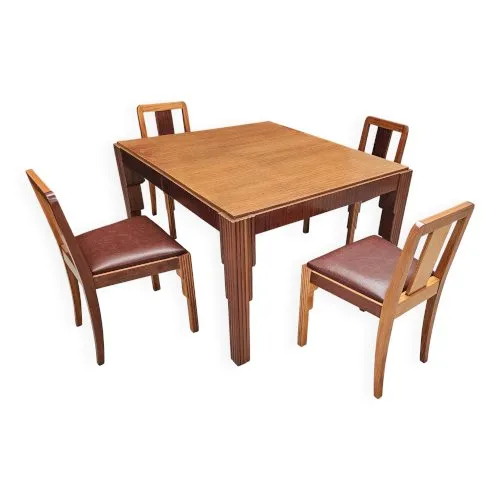 Lot table et ses 6 chaises Art déco de Saddier & fils