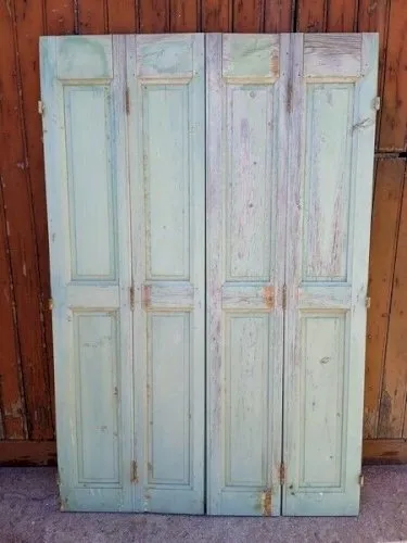 Lot volets / 4 elements boiserie patiné 168 cm ep 1940