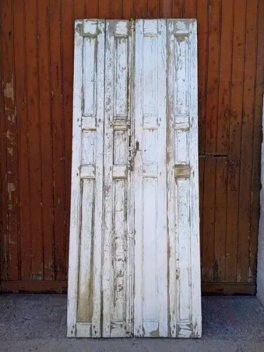 Lot volets / 4 elements boiserie patiné 248 cm ep 1940