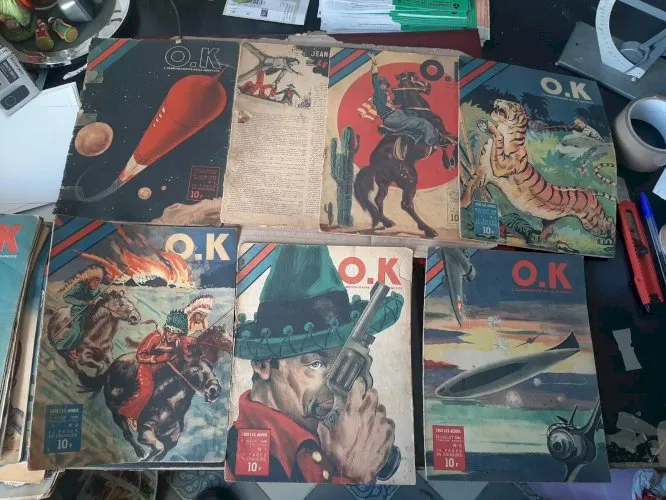 Magazines OK l’Hebdomadaire de la Jeunesse année 1946 N° 2 à n°8