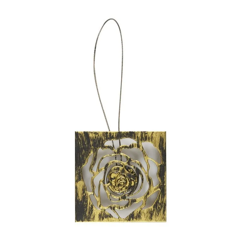 Magnet carré en métal fleur