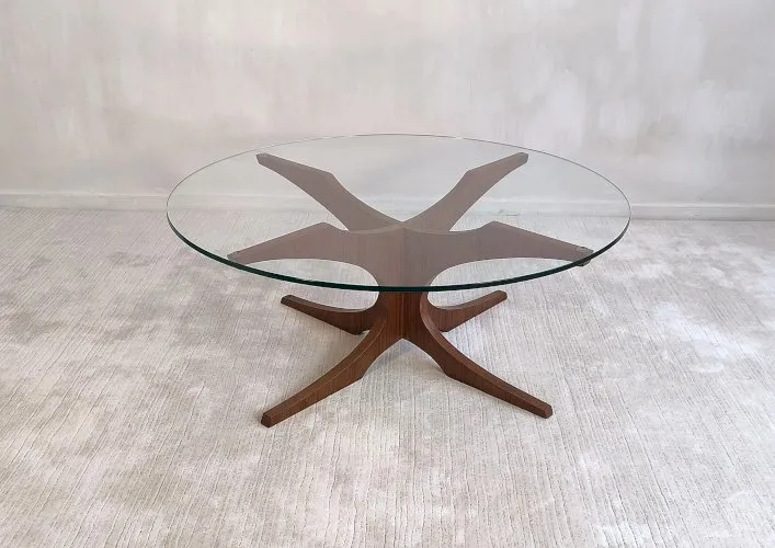 Magnifique table basse design Hugues POIGNANT 1960’S pour Svensk Möbelindustri (MSI) en superbe état