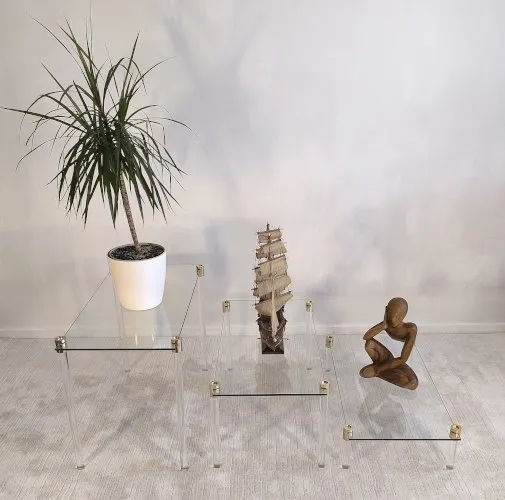 Magnifiques tables basses d’appoint - étagère Charles Hollis Jones en excellent état