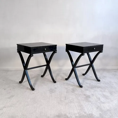 ✨✨✨ Magnifiques tables de chevets Art Déco en acajou par Barbara Barry pour Baker Furniture ✨✨✨