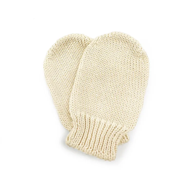 manoplas tricot beige