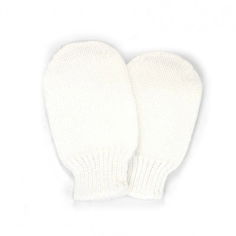 manoplas bebe tricot white