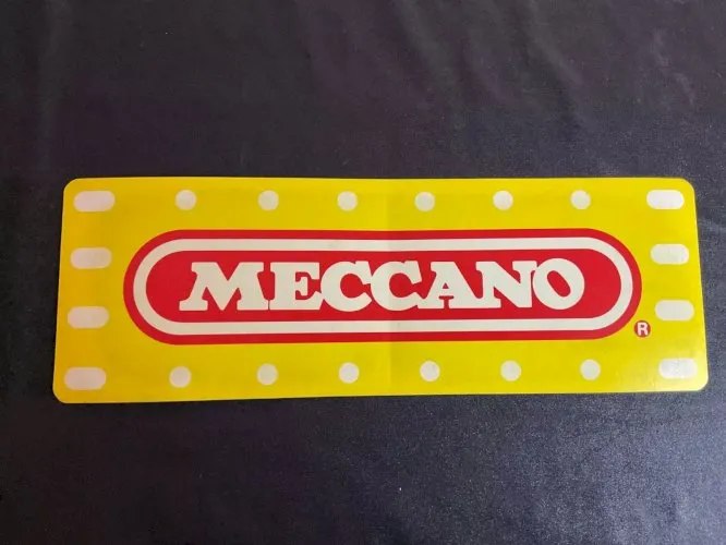 MECCANO ancien autocollant publicitaire pour vitrine magasin .