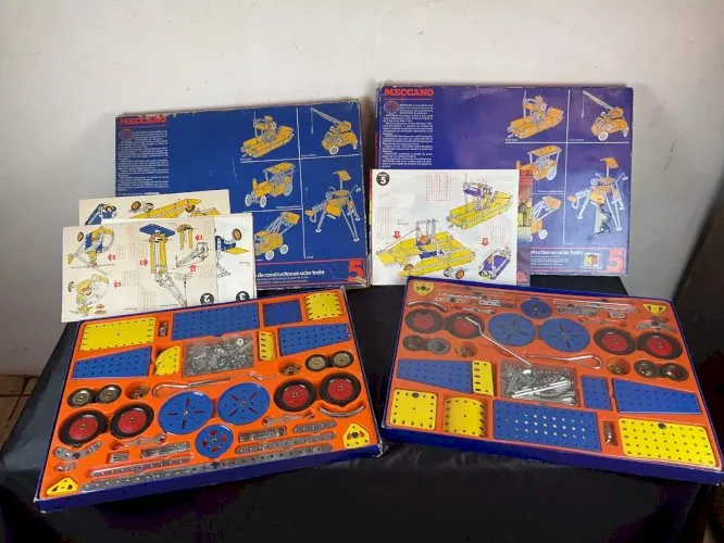 Meccano lot de 2 boîtes bleu N5