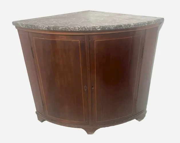 Meuble de coin en demi lune de style Louis XVI XIX Siècle