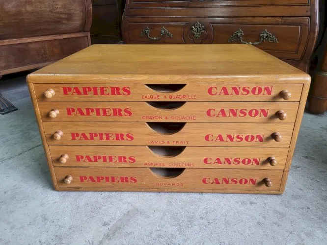 MEUBLE DE RANGEMENT A FEUILLES PAPIER CANSON EN HETRE