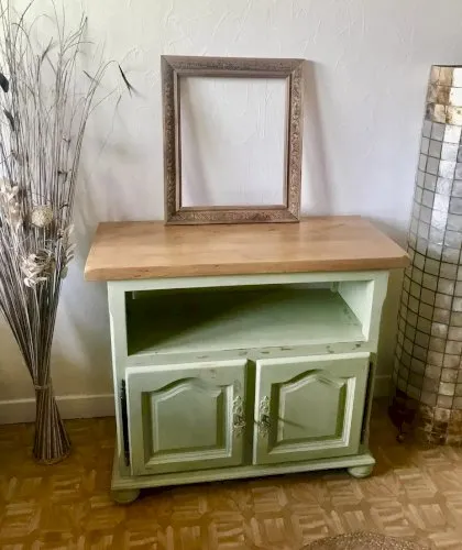 Meuble TV - buffet dappoint en bois massif relooké