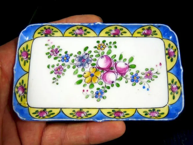 Mini Plateau Dinette Faïence Desvres Signé Gabriel Fourmaintraux