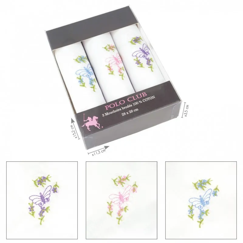 Mouchoirs 100 coton *3p Ladies -