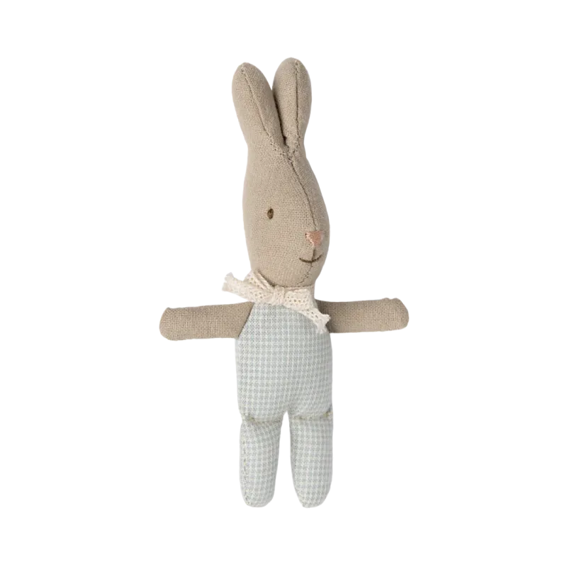 muñequito maileg my rabbit blue check