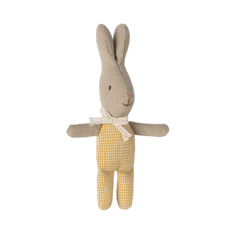 muñequito maileg my rabbit yellow check
