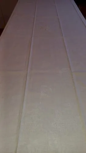 NAPPE DAMASSEE DECOR VEGETAL MONOGRAMME M