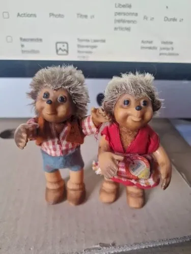 Original Vintage Steiff Macki & Mucki Hedgehog Dolls