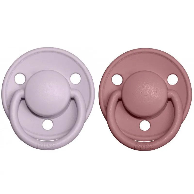 pack 2 chupetes bibs de lux dusty lilac/heather