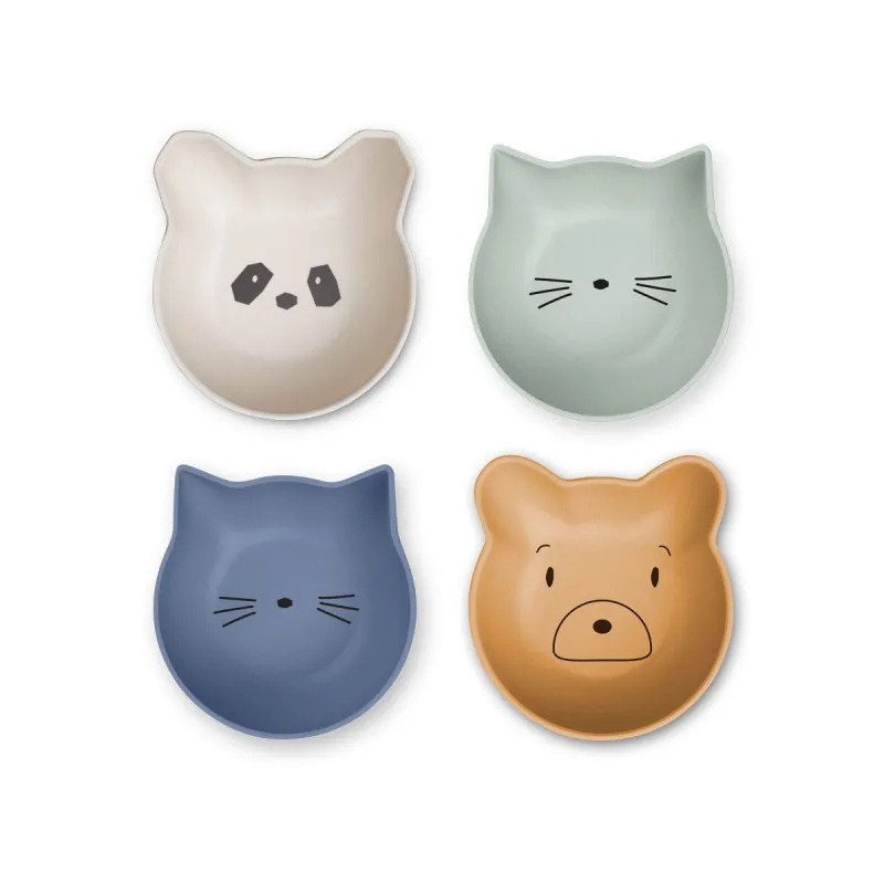 pack 4 bols papilla liewood filiz blue multi mix