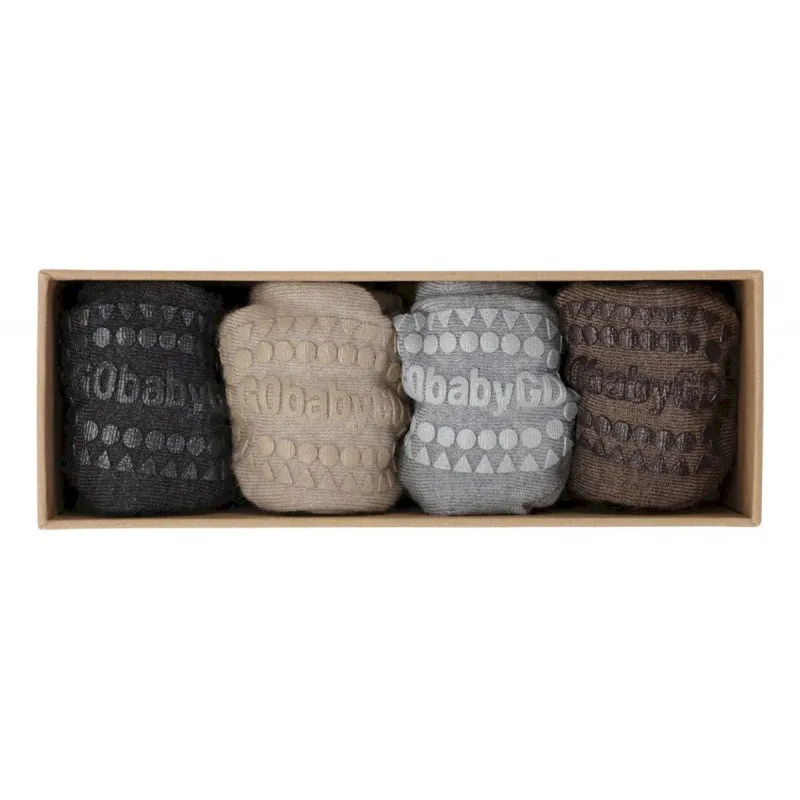 pack 4 calcetines antideslizantes baby brown (6 - 12 m.)