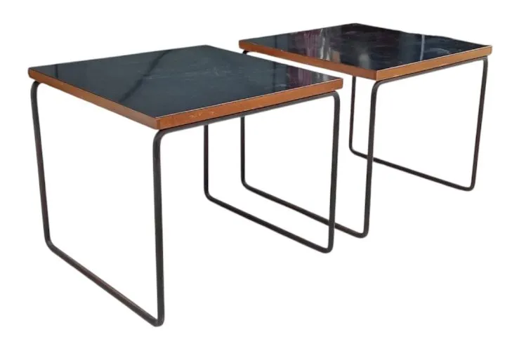 Paire Anciennes Tables Volantes Pierre Guariche Pour Steiner Design Années 1950