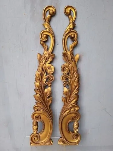 Paire de boiseries 96cm bois sculpté doré St Louis XV