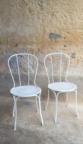 Paire de chaises de jardin en fer