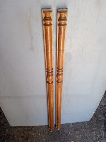 Paire de colonne boiserie bois mouluré ep XIXem 163cm