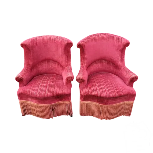 Paire de Fauteuils Crapaud Napolèon III