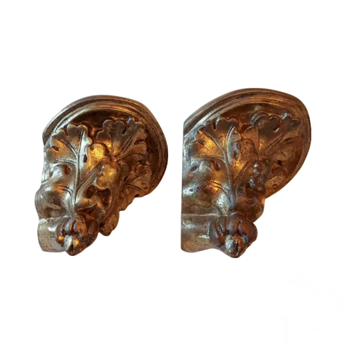 Paire de Selettes Murales Résine doré