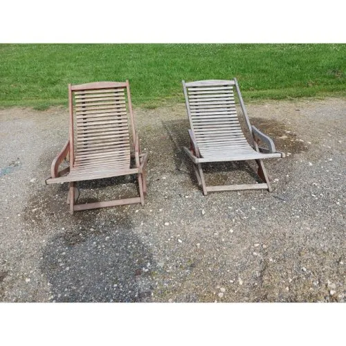 Paire de Transat de Marine , Bois Exotique Scan Com