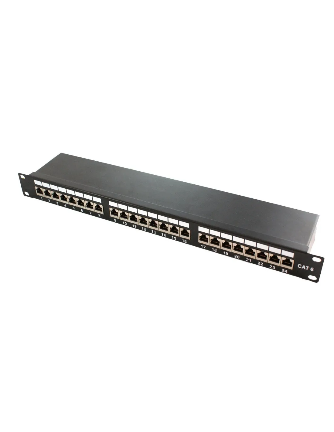 Panneau de brassage rack 19'' 24 ports RJ45 cat.6 Blindé